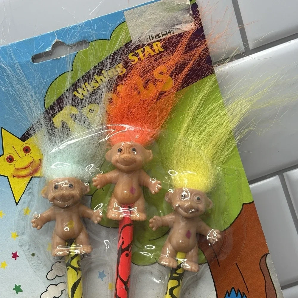 VTG Troll Pencils New Wishing Star Trolls Novelty Collectible NOS